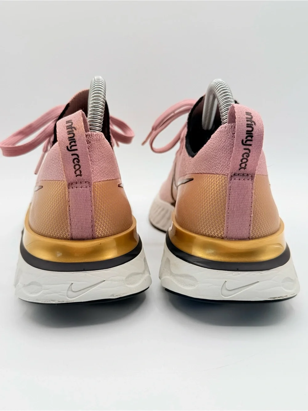 Nike React Infinity Run Flyknit Pink Gold Running Shoes Womens Sz 8? Missing Tag